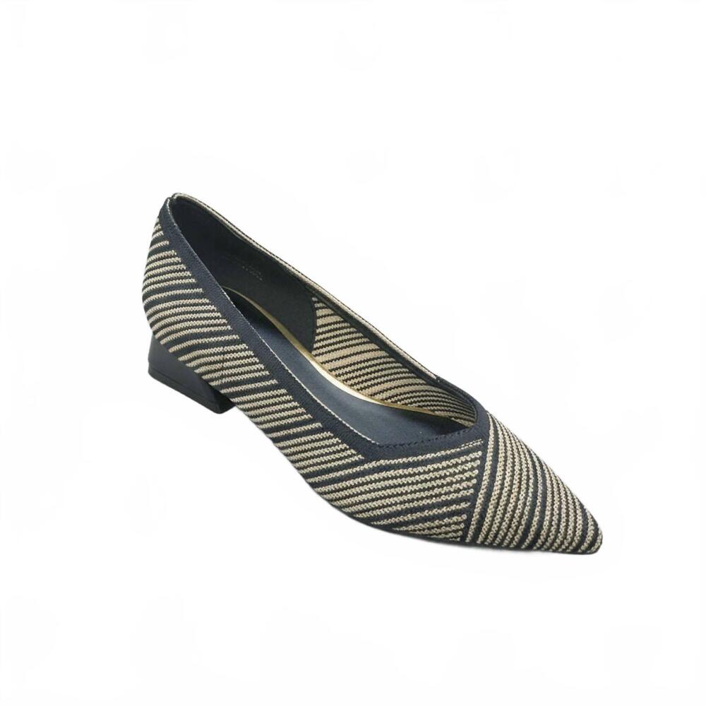 NEW GIOSEPPO women's striped heeled shoes in black/tan